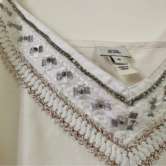 River Island Midi Beach Slip Dress in cream - Picture 5 of 6